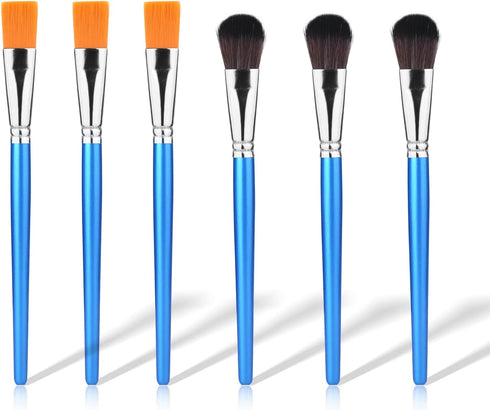 6pcs Mop Brush for Acrylic Painting, 1 Inch Oval Blending Paint Brushes for Acrylic Painting, Paint Brushes with Wooden Handle for Acrylic Paint, ...
