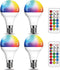 ILC E17 LED Light Bulbs (40w Equivalent) 5W, Color Changing RGB, 2700K Warm White, 12 Colors 2 Modes Timing with Remote Control (4 Pack)...