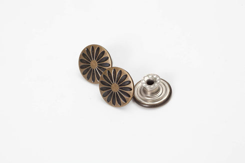 20 Sets 17mm Replacement Jeans Buttons Pants Metal Button Snap Denim Buttons Replacement Kit Suspender No Sew Buttons with Rivets...