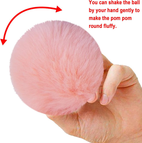 BQTQ 26 Pieces Faux Rabbit Fur Pom Pom Balls with Elastic Loop DIY Fluffy Pom Pom for Hats Beanie Shoes Scarves Gloves Bags Accessories(13 Colors,...