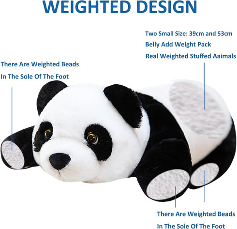 Weighted Stuffed Animals, 15.3" Weighted Panda Plush Toy Cute Panda Weighted Plush Animals Pillow Gifts for Kids Adults Birthday, Valentine's Day...
