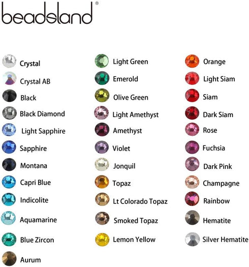 beadsland Crystal Hotfix Rhinestone,Machine Cut Stone 1440pcs/pkg (Black,SS10/3mm)...