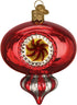 Old World Christmas Red Peppermint Reflection Glass Blown Ornaments for Christmas Tree...