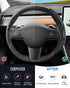 Custom-Fit Steering Wheel Cover for Tesla, Telsa Model 3 / Y Leather Steering Wheel Cover for Men/Women, Anti-Slip, Comfortable Grip, Breathable, ...