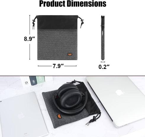 Desing Wish Lightweight Headphone Storage Bag, Portable Headset Carrying Pouch Headphone Case Bag Soft Travel Pouch for Over-Ear Headphones/Gaming...