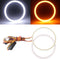 Qasim 1-Pair 120MM White+Amber Switchback 144SMD 4014 LED Halo Ring Angel Eyes Fog Warning Lights 12V...