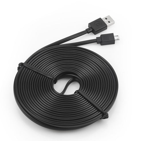 Long Micro USB Cable 25ft - USB to Micro USB Black Cable for PS4 Controller and Security Camera 2pack...