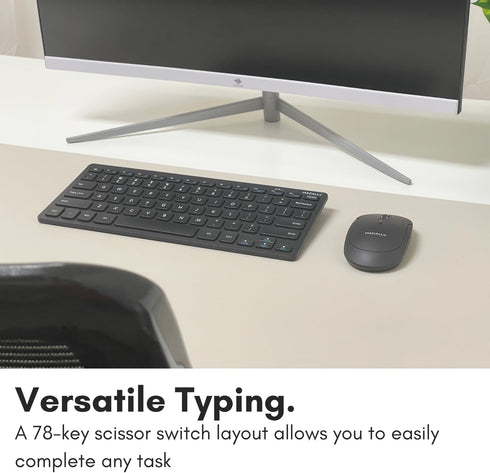 Macally 2.4G Small Wireless Keyboard - Ergonomic & Comfortable Computer Keyboard - Ultra Slim Compact Keyboard for Laptop or Windows PC, Tablet, T...