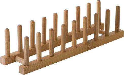 Lipper International 887 Bamboo Wood Plate Rack and Pot Lid Holder, 15-3/8" x 4-3/8" x 4"...