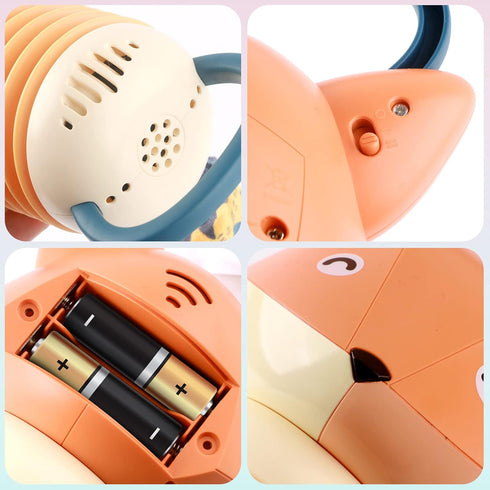 Accordion (Fox Shape) Music Educational Toys Cartoon Shape Kids Toddlers Preschool Music Toys with 12 Kinds of Sound Effects...