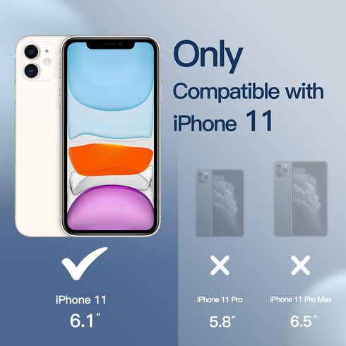 JETech Silicone Case for iPhone 11 (2019) 6.1-Inch, Silky-Soft Touch Full-Body Protective Case, Shockproof Cover with Microfiber Lining (Blue Coba...