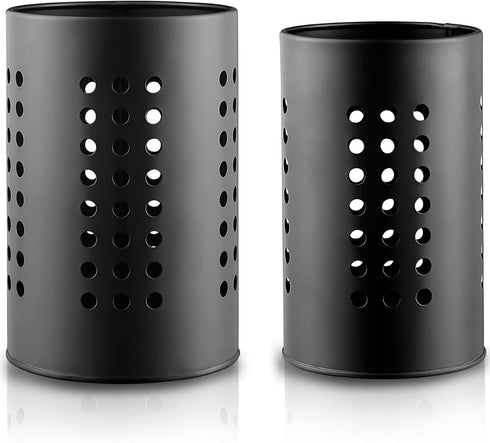 Kitchen Utensils Holder for Countertop Pack of 2, Stainless Steel Black Utensils Caddy, Farmhouse Stylish Organizer and Kitchen Decor Utensil Croc...