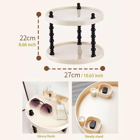 2 Tier Makeup Organizer, Skincare Make Up Storage Perfume Organizers Tray for Vanity Dresser Bathroom Counter, Cute Cosmetic Lotion Beauty Counter...