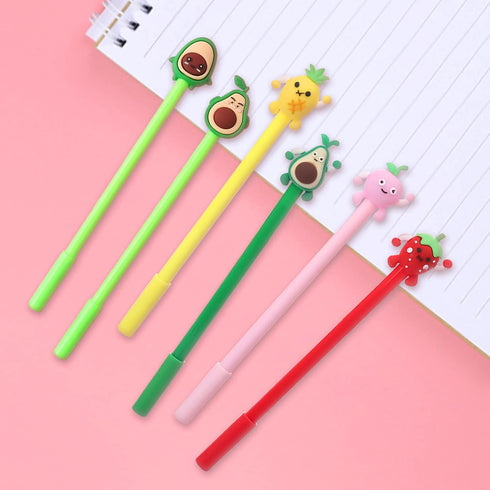 Cute Pens, Kawaii Animal Pens, Kawaii School Supplies Gel Ink Pens Boys Girls Cartoon Pens for Writing, Gifts for Children and Teachers Black Refi...