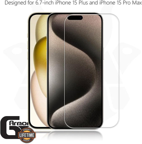 2 Pack Screen Protector for iPhone 15 Plus and 15 Pro Max - Tempered Glass Screen Saver, Phone Case Friendly, Lifetime Replacement, Protective Scr...