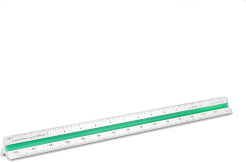 Alumicolor Aluminum Engineer Metric Color-Coded Solid Drafting Scale, 30CM, Silver,3453-1...