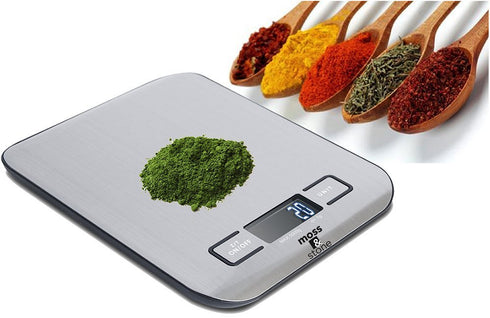 Moss and Stone Digital Kitchen Scale Food Multifunction Accuracy Digital Scale LCD Display 11 Lb 5 Kg, Food Scales Digital Weight Grams and Oz, Ba...