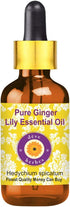 Deve Herbes Pure Ginger Lily Essential Oil (Hedychium spicatum) with Glass Dropper Steam Distilled 30ml (1 oz)...