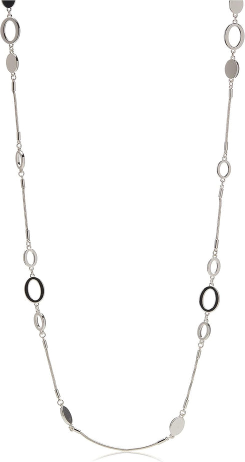 Nine West Silver Tone Long Strand Necklace, 42"...