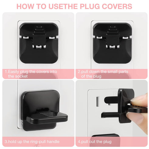 Outlet Covers Babepai 38-Pack Black Child Proof Electrical Protector Safety Improved Baby Safety Plug Covers...