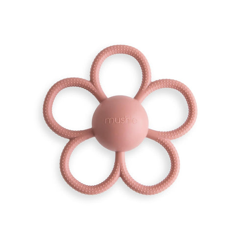 mushie Silicone Baby Daisy Rattle Teether Toy...