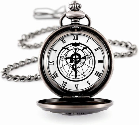 BOSHIYA Fullmetal Alchemist Pocket Watch with Chain Box for Cosplay Accessories Anime Merch...