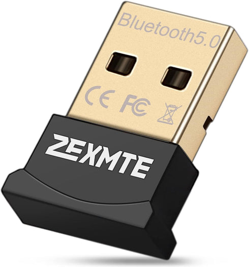 ZEXMTE USB Bluetooth Adapter for PC, 5.0 Bluetooth Dongle Receiver,Bluetooth Adapter for PC Windows 11/10/8/7 for Desktop, Laptop, Mouse, Keyboard...