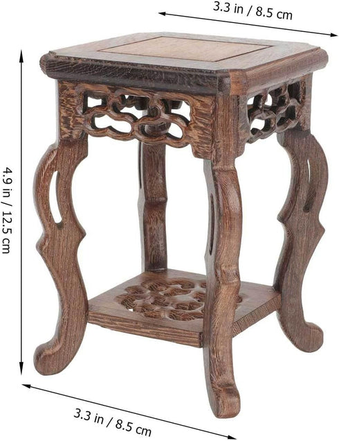 PRETYZOOM Plant Stand Indoor Wooden Flower Stand Planter Stand Plant Shelf Side Table with Lower Shelf End Table Nightstand for Living Room Balcon...