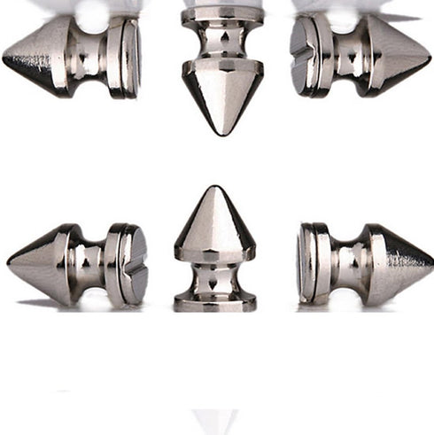 RUBYCA 12MM 100 Sets Metal Tree Spikes and Studs Metallic Screw-Back for DIY Leather-Craft Silver Color...