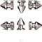 RUBYCA 12MM 100 Sets Metal Tree Spikes and Studs Metallic Screw-Back for DIY Leather-Craft Silver Color...