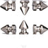 RUBYCA 12MM 100 Sets Metal Tree Spikes and Studs Metallic Screw-Back for DIY Leather-Craft Silver Color...
