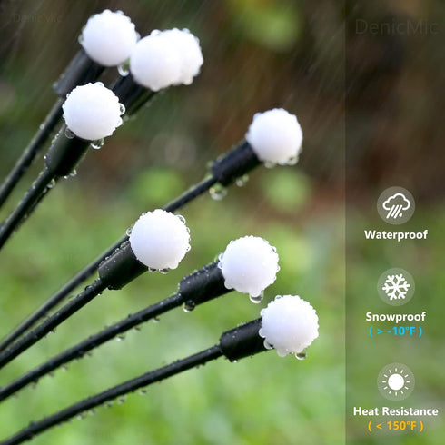 DenicMic Solar Garden Lights Outdoor 10 LED Solar Firefly Lights with Highly Flexible Copper Wire, Solar Lights Outdoor Waterproof for Pathway Yar...