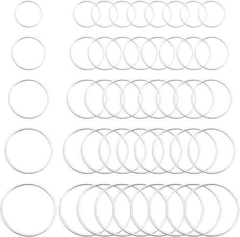 1 Box 5 Styles 100pcs Silver Earring Beading Hoops Round Beading Hoops Brass Linking Earrings Beading Hoop Findings for Jewelry Making Supplies DI...