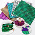 Mermaid Hologram Spandex Fabric Fish Scale Stretch Laser Knit Cloth 58" Wide Sold by The Yard (Green)...
