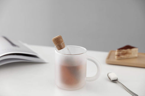 VIVA Travel Glass Tea Infuser Tube with Cork Lid - For Brewing Tea On The Go...