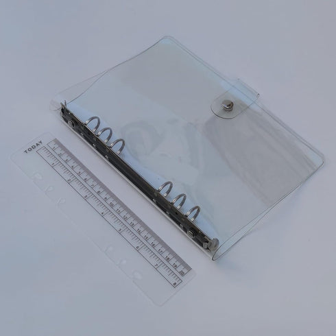 Plastic Round Ring Binders PVC Binder Covers Loose Leaf Binder Protector Refillable Notebook (A5,Clear White 2 pack)...