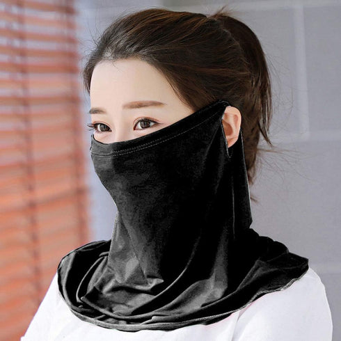 PRETYZOOM Cotton Scarf 4Pcs Sun Protection Masks Silk Neck Scarf Masks Seamless Face Mask Bandanas for, Outdoors, Festivals, Sports (Random Color)...