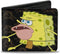 SpongeBob Squarepants Men's Buckle-Down PU Bifold Wallet-Primitive Sponge Pose Outline Black/Brown, Multicolor, 4.0" x 3.5"...