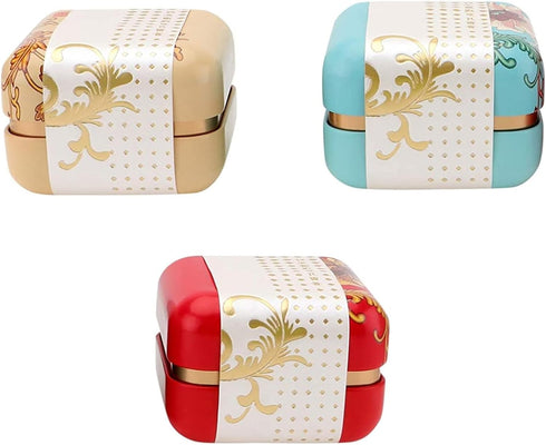 3 Pcs Tea Tin Canister Mini Tea Storage Box Rustproof Square Coffee Tea Sealed Box for Store Crafts Snacks Candy and Tea...