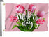 Swono Tulip Flowers Flag 3x5 Ft Pink Blooming Flower Happy Mother's Day Flag Big Flag for Outdoor Indoor Office Workplace Home Garden Business...
