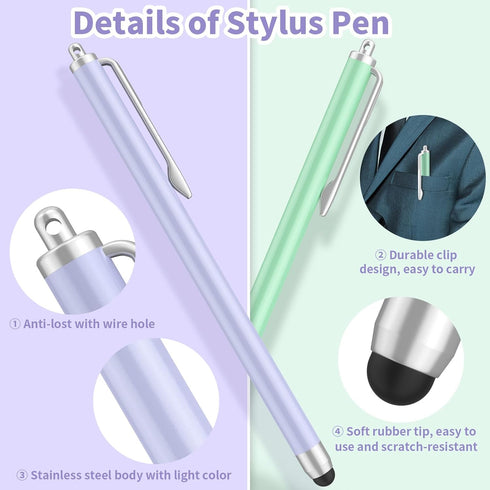 Stylus Pens for Touch Screens, 4 Pcs High Sensitivity & Precision iPad Stylus with Replacement Tips, Compatible with iPad, Android, Tablets and Al...