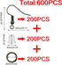 600Pcs/Pack Hypoallergenic Earring Hooks Kit Earring Hooks Open Jump Rings Earring Back Connects for DIY Jewelry Making Supplies Accessories (Bron...