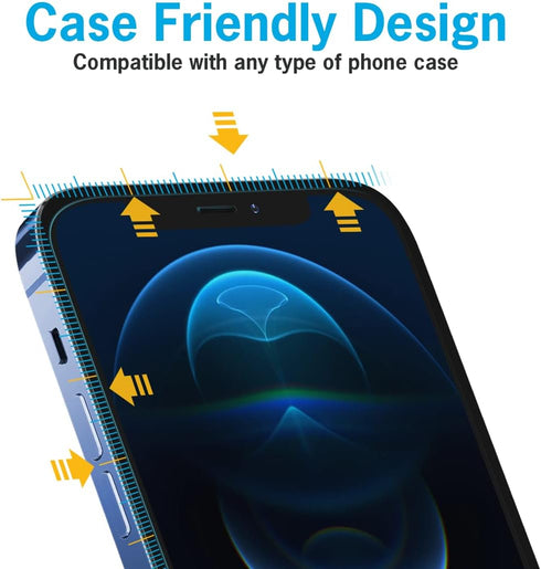 Simple Snap Tempered Glass Screen Protector Compatible with iPhone 12/12 Pro — Invisible Premium Protection that is Fingerprint Free, Bubble Free ...