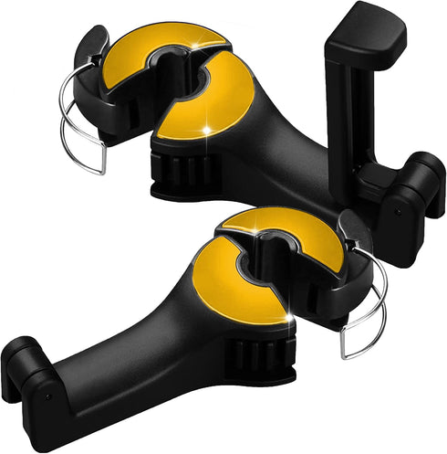 2 Pack 360° Rotation Car Headrest Hook with Phone Holder, Backseat Car Organizer, 2 in 1 Car Vehicle Back Seat Headrest Mobile Phone Holder Hanger...