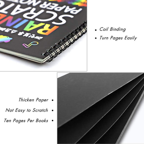 8 Pack Scratch Arts Drawing Notebook Paper for Kids Art Supplies, Large Rainbow Scratch and Sketch Books Set for Kids Party Favors...