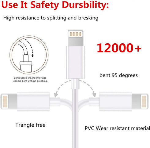 iPhone Charger Cable Lightning Cable Mfi Certified 5Pack(3ft/3ft/6ft/6ft/10ft) USB Fast Long iPhone Charging Cords Compatible iPhone XS/Max/XR/X/8...