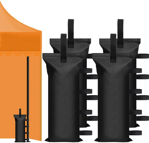 112 LBS Canopy Weights Sand Bags for Canopy Outdoor Advertising Tent Sunshade Fixed Windproof Pop up Canopy Tent?No Sand) Black (4-Pack)...