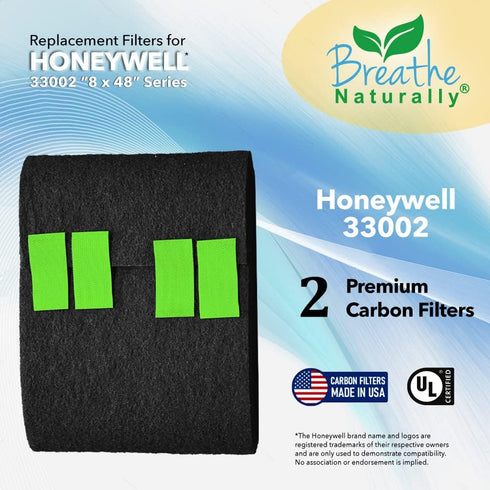 Replacement Carbon Filter (2 Pack) for Honeywell Enviracaire 33002 Series Air Purifiers - 8"x48"...
