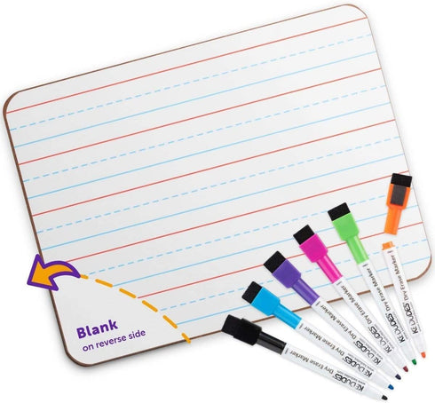 Quality Ruled Dry Erase Lapboard – Double-Sided Magnetic Whiteboard with Lines and Blank Surface for Kids Learning, Math, Writing – Student, Teach...