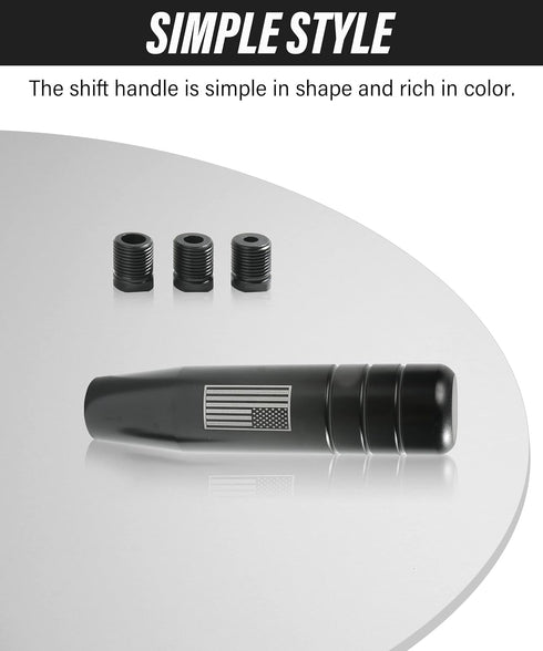 Gear Stick Shifter Knobs,American Flag Design Metal Long Shifter Knob,Aluminum Alloy Weighted Gear Lever Metal Stick Shifter Handle,Car Shift Hand...